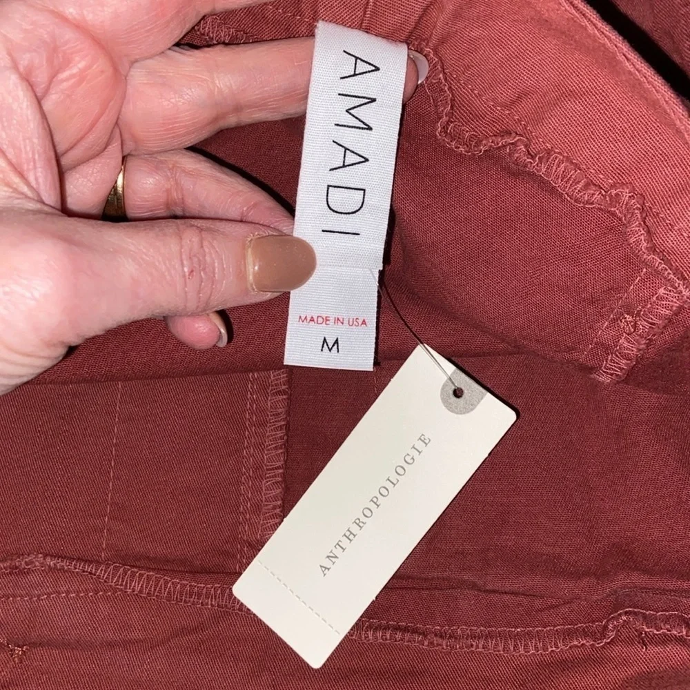 NWT Anthropologie brand AMADI Jupe Button Front Terra Cotta Mini Skirt size M